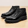 Модные Винтажные Повседневные Мужские Короткие Ботинки Челси Роскошные Толстая Подошва Деловые Туфли Мужские Кожаные Черные Ботильоны Мужские Ботинки Hombre