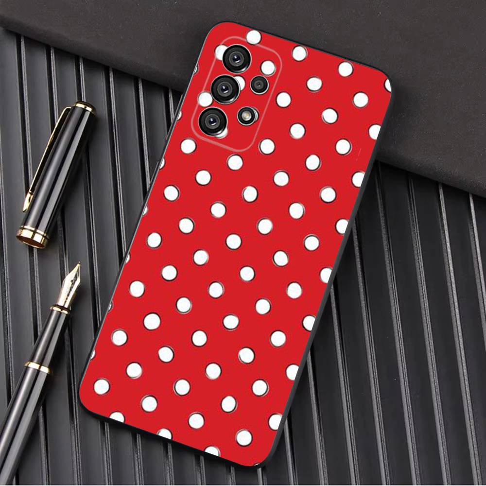 Чехол с цветным горошком для Samsung Galaxy A13, A21s, A22, A31, A32, A52, A53, A71, A80, A91, Мягкий черный корпус