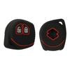 kwmobile Suzuki 2-Button Car Key Compatible Case - Silicone Key Case Fall Prevention Car Key - Key Case Black Matte/Red