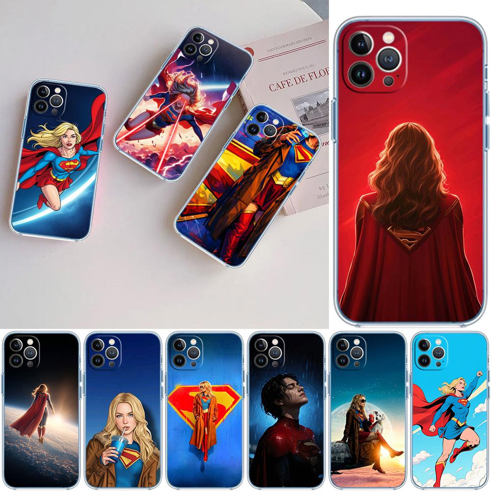 PP60 Прозрачный чехол для телефона Supergirl для Motorola Moto G40 G04 G05 One Ace Action Fusion + Plus Hyper Macro Vision Zoom