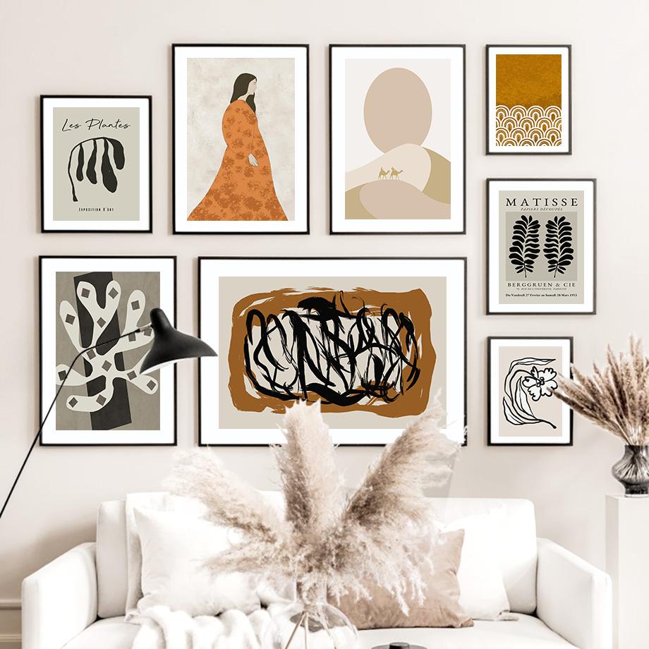 Девушка пустыня Анри Матисс коралловый цветок геометрические постеры и принты настенная живопись на холсте для гостиной декоративные картины