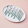 Modern House WOW Solid Cutlery Dessert Spoon 4p+Fork 4p+Butter Knife 4p Set TO0723010, Green, Teaspoon 4P / Tea Fork 4P / Butter Knife 4P, 12P Set