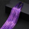 200 Strands Holographic Sparkle Hair Tinsel Extensions Dazzles 90Cm Women Hippie