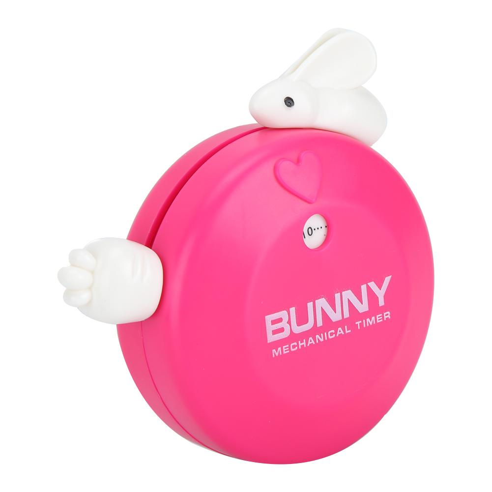 Мультяшный Кролик Механический Ручной Кухонный Таймер для Приготовления с Будильником Напоминанием Часы Инструмент для Обратного ОтсчетаРоза