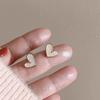 1 Pair unique love daily stud earrings women's light luxury earrings niche design earrings