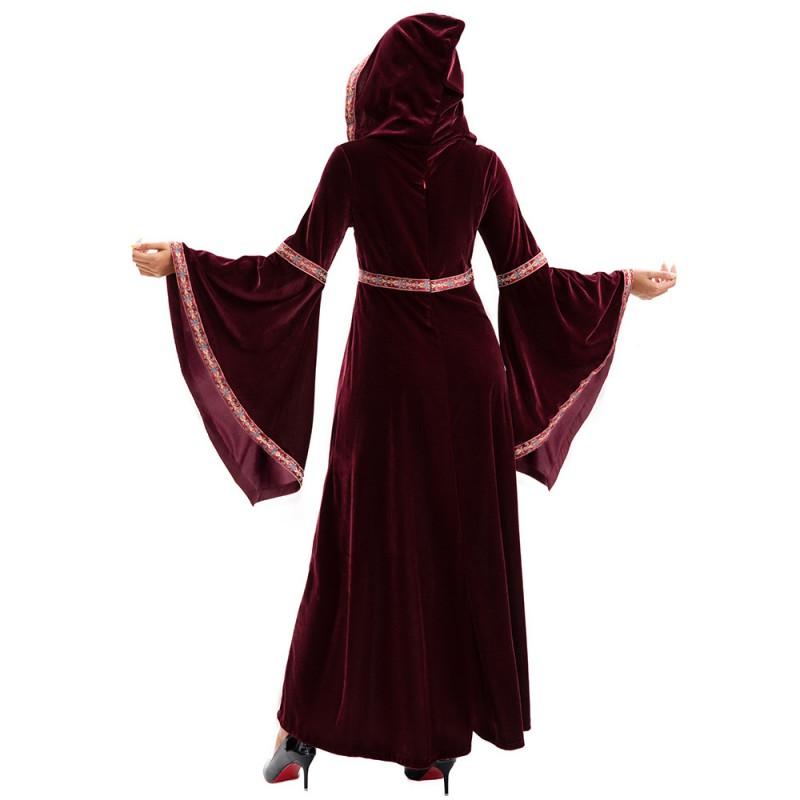 Halloween Family Matching Vampire Costumes Adult Medieval Gothic Dress Kids Party Stage Performance Red