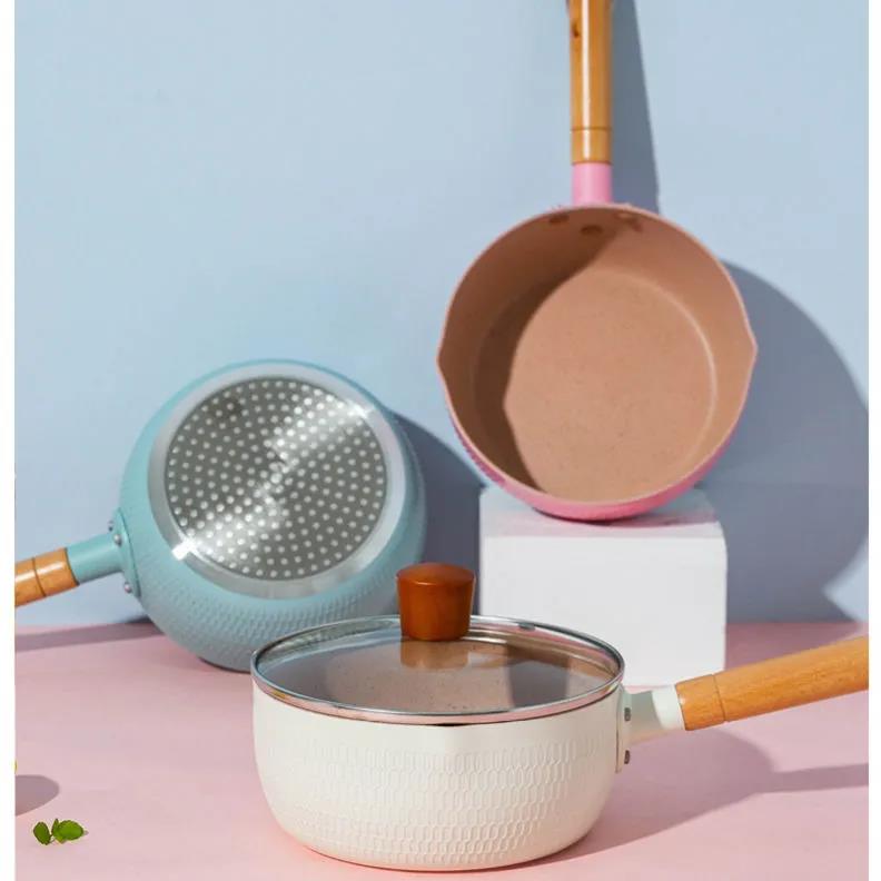 Японская каменная сковорода Майфан для снега, антипригарная сковорода, домашняя лапша, приготовление лапши быстрого приготовления, маленькая кастрюля, индукционная плита, кастрюля, маленькая кастрюля, кастрюля для молока, кастрюля