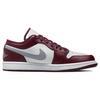 Air Jordan 1 Low Cherrywood Red Men Sneakers White Cement-Grey 553558-615