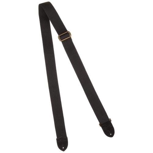 Fender Cotton/Leather Strap, Black