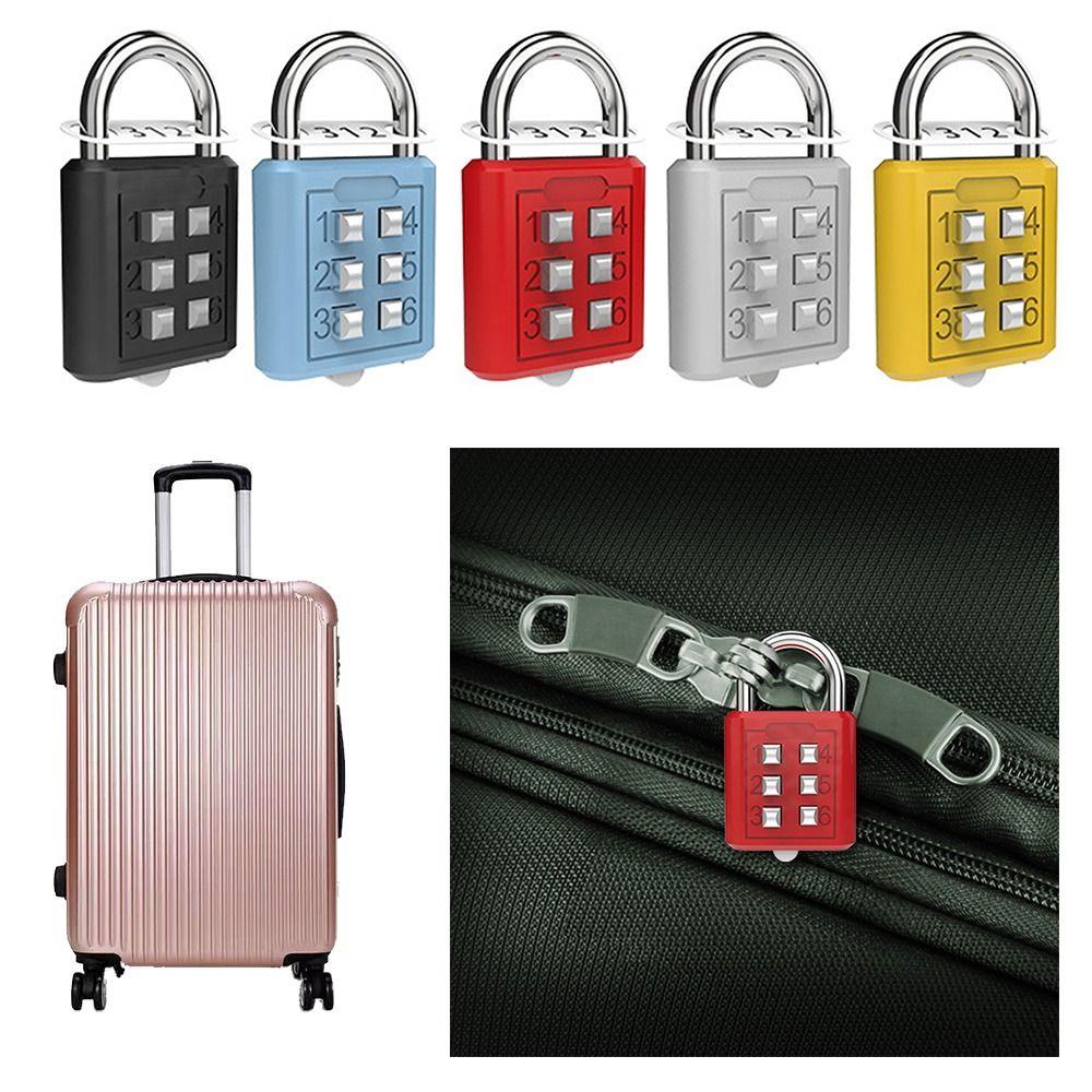Security Dormitory Cabinet  Lock Luggage Padlock Backpack Zipper Lock 6 Digit Button Password Lock