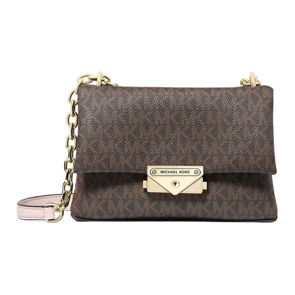 MICHAEL KORS MK Cece Coated Canvas Crossbody Bag, Shoulder Bag Regular Women's Brown & Pink 35F2G0EC5B-POWDER-BLUSH