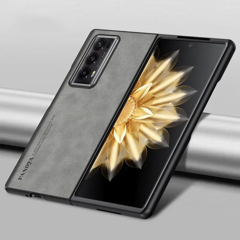 Роскошный матовый кожаный флип-чехол-книжка для Honor Magic V V2 5G, тонкий, легкий, ударопрочный задний чехол
