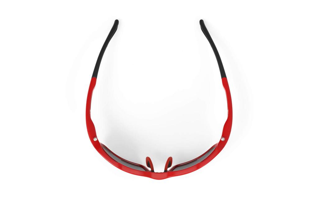 Rudy Project SINTRYX Sports Sunglasses for Road and Fire Red Gloss Frame with Smoke Black Lenses and Clear Bikes, Cycling, Marathons, Jogging,