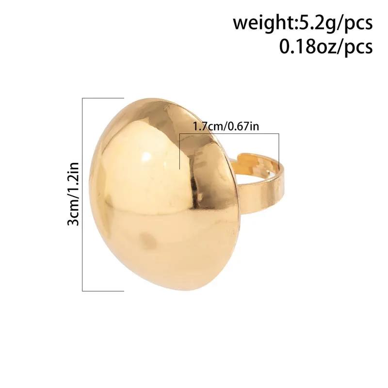 Exaggerated Metal Round Ball Shape Ring for Women Fashion Geometric Punk Rings Trendy Luxury Versatile Party Wedding Jewelry