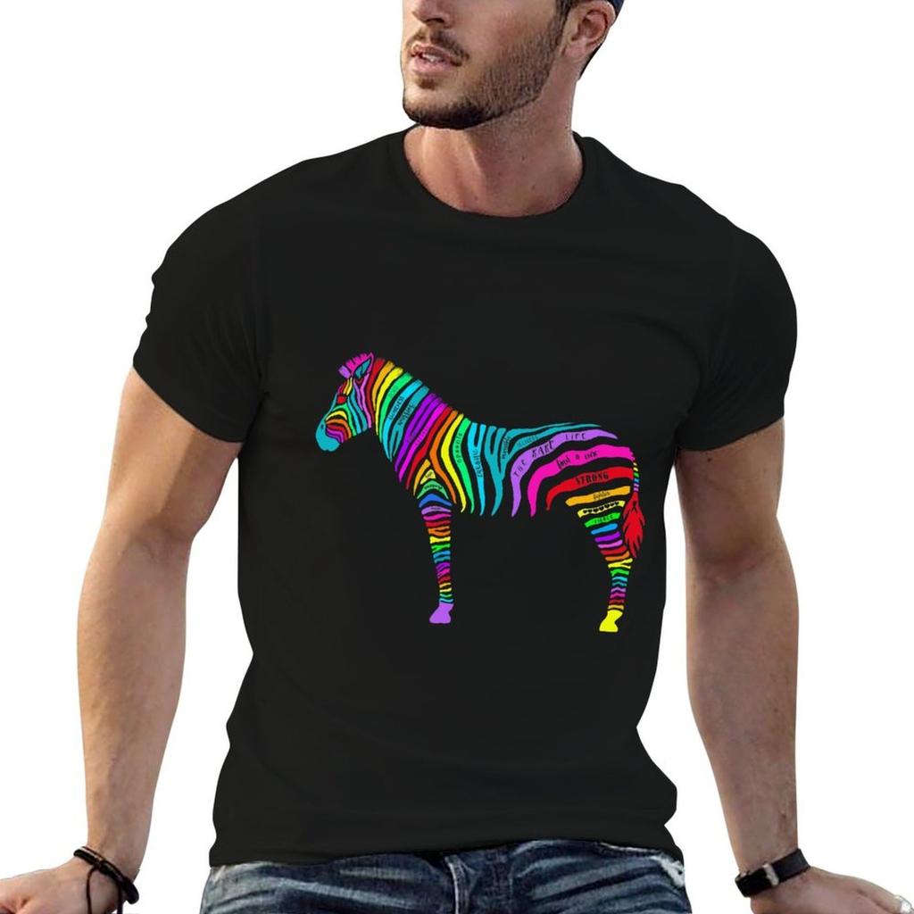 Zebra Words TShirt cotton t shirts high quality man t shirt cotton TShirt