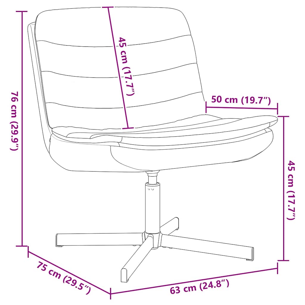 Swivel Chair Black 63 x 75 x 76 cm Fabric