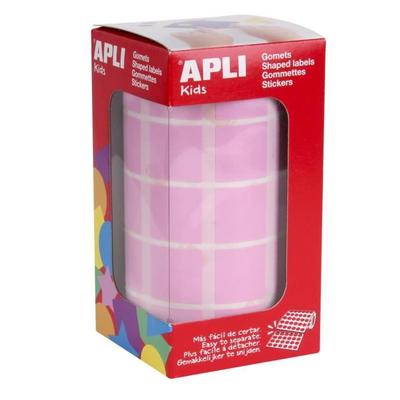Квадратные наклейки - APLI - 1770 - 20 мм - Розовые - Постоянный клей
