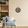 Decorative Hanging Wooden Sign with Cool Owl Pattern - Charming Round Sign for Front Door, Wall Hanging Decor - Ideal Home Hanging Ornament