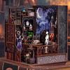 Деревянный кукольный домик DIY Book Nook Kit 3D-головоломка Сборная модель Вставка в книжную полку Декор Подставка для книг Игрушка Рождественский подарок Кукольный домик