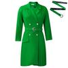 High Waist Slimming Pleated Mid-Length Suit Dress D3284