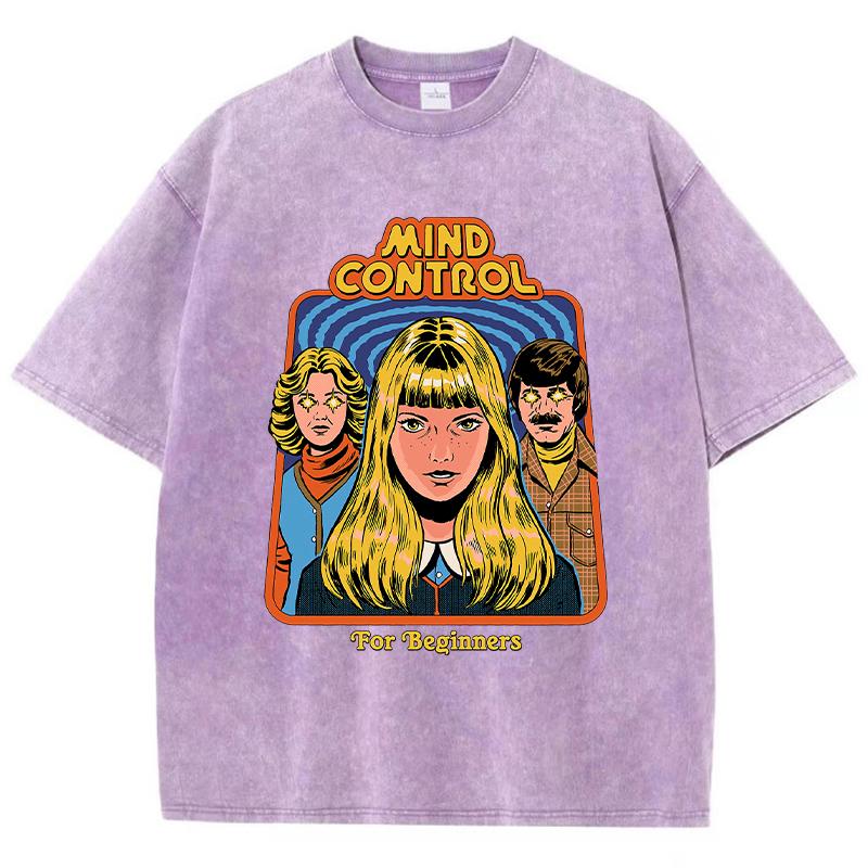 Mind Control Cartoon Printing Women Wash Clothes Tshirts Street Breathy Tee Tops Cool Summer T Shirts Female