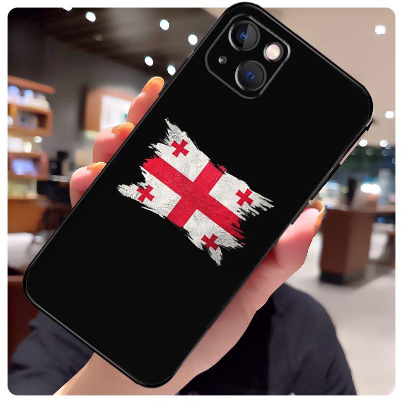 Кейс с грубым флагом Грузии для iPhone 15 Pro Max 14 13 12 11 16 17 Pro Max mini 15 16 Plus 16e 17 Air Чехол для телефона