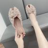 Baotou Slippers Women's New Women's Shoes Summer Baotou Flat-bottomed Half Slippers Women's Outer Wear Foot Cover Cool Slippers Women