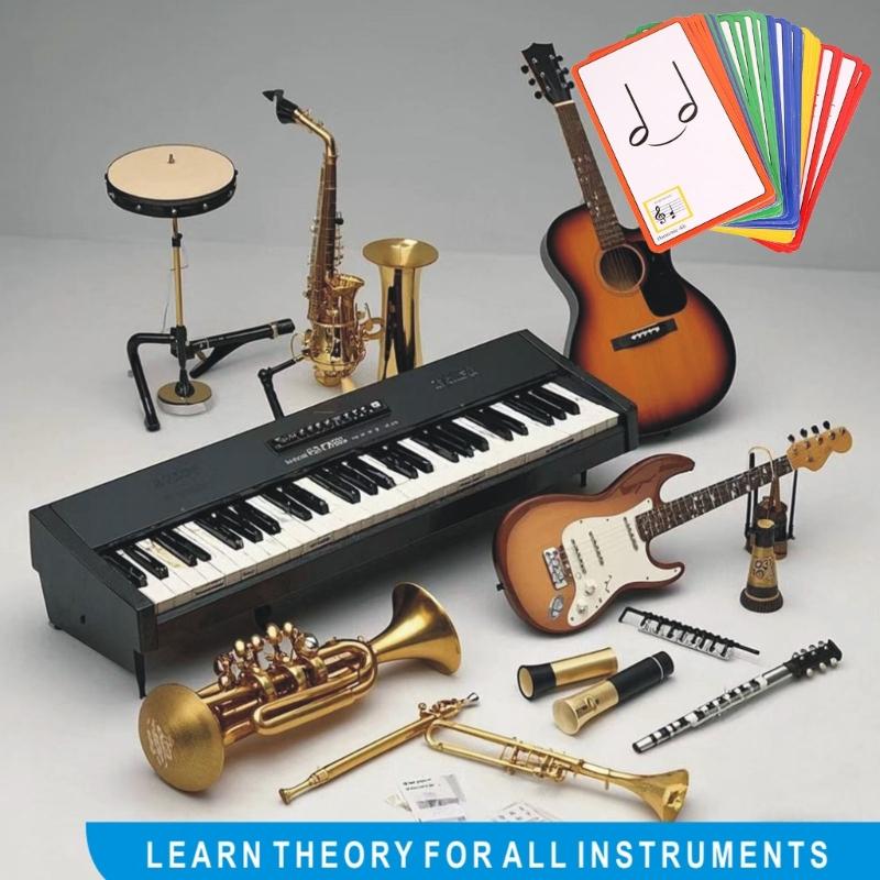 Карточки по музыкальному образованию Учебный инструмент Аккорды пианино Карточки-вопросы по теории нот пианино для начинающих Долговечные