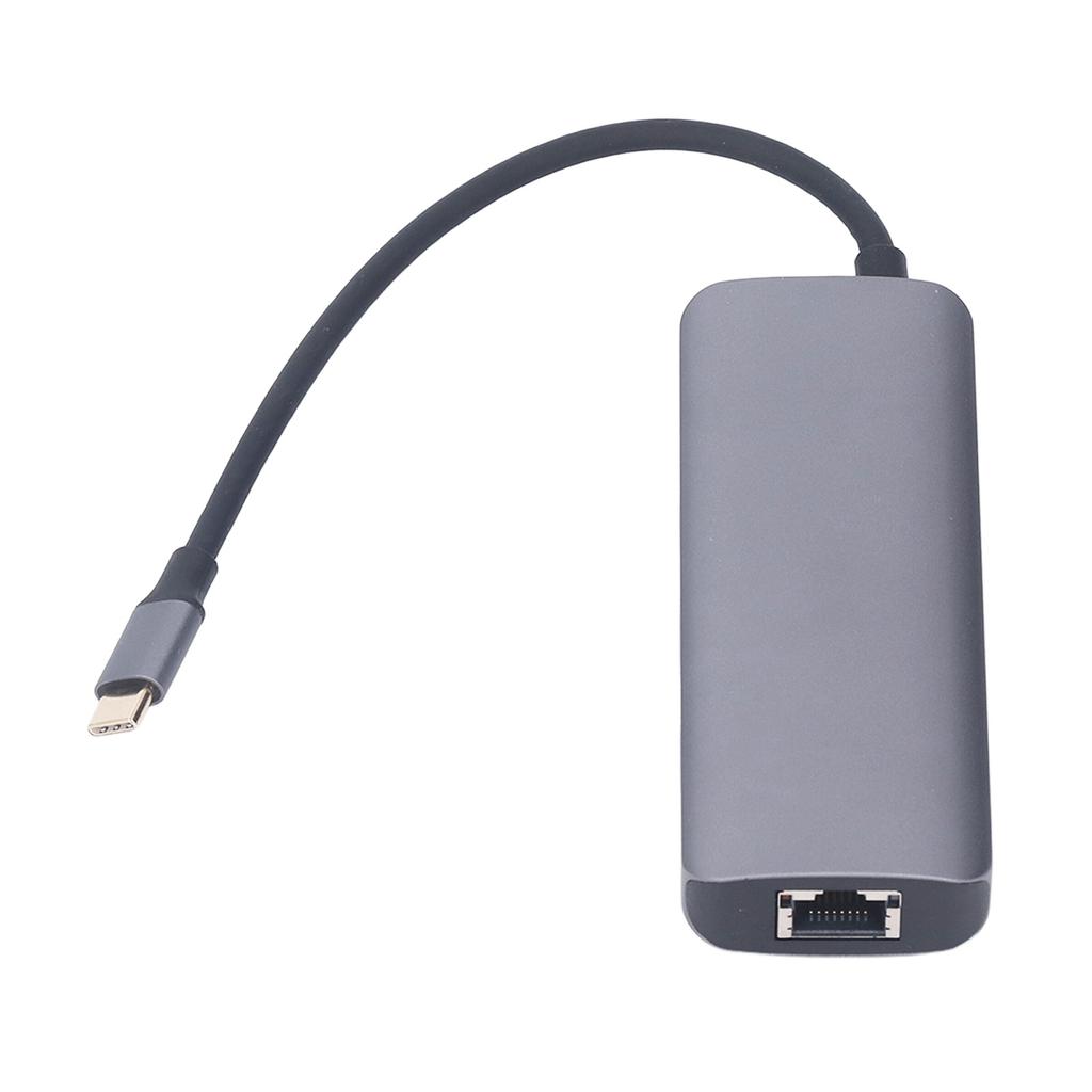Type C Docking Station Aluminium Alloy USB 3.0 RJ45 Multi Port Docking Station for Windows 6 In 1