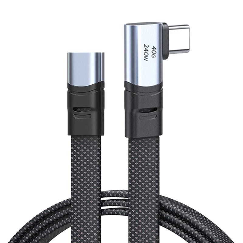 PD240W Кабель для быстрой зарядки USB C на Type C Кабель для быстрой зарядки Прямой угол 90 градусов Кабель для передачи данных