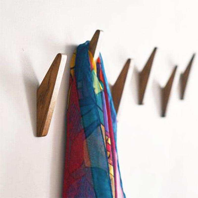 Твердые деревянные настенные крючки, колышки для вешалок, треугольные крючки, 2 шт.