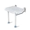 Folding Shower Bench Flip-up Screw-in Bath Seat Wall Mounted Bathroom Chair Stool with Non-Slip