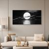 Декоративное настенное искусство Картина на холсте Морской пейзаж Черно-белый океан Гостиная Спальня Кухня Украшение дома Без рамы