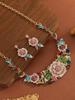 Подарок на День матери с цирконом:Роскошный набор из 3 предметов с цветком из стразов для женщин, элегантное колье и серьги-подвески для вечеринки, свадьбы, банкета