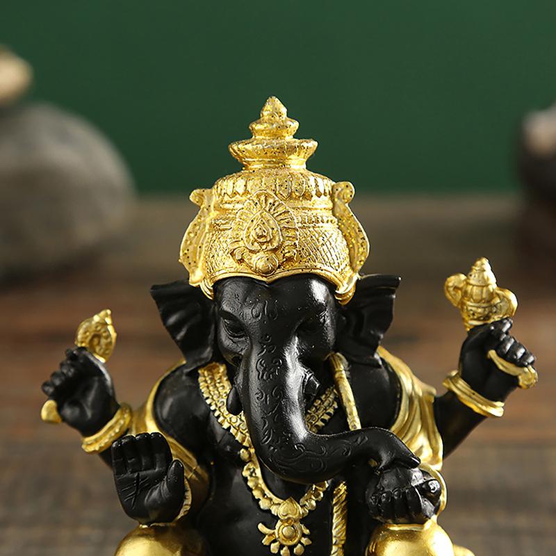 Elephant Statue Hindu Elephant God Statue Lord Ganesha Figurine Elephant God Sculpture Tabletop Decoration Ornament