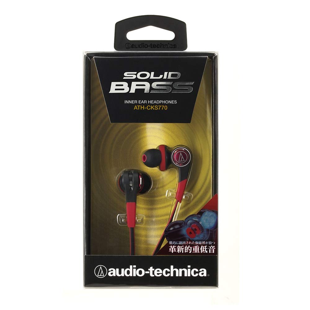 Audio Technica SOLID BASS Inner Ear Headphones Red RD ATH-CKS770