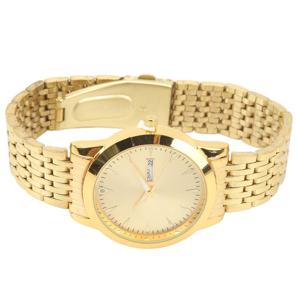 Кварцевые мужские часы Коммерческие Двойная дата Стильные Классические Кварцевые из нержавеющей стали Наручные часы для платья