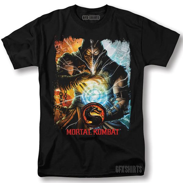 Mortal Kombat Shirt Sub-Zero Scorpion Poster Vintage Graphic Design T-Shirt