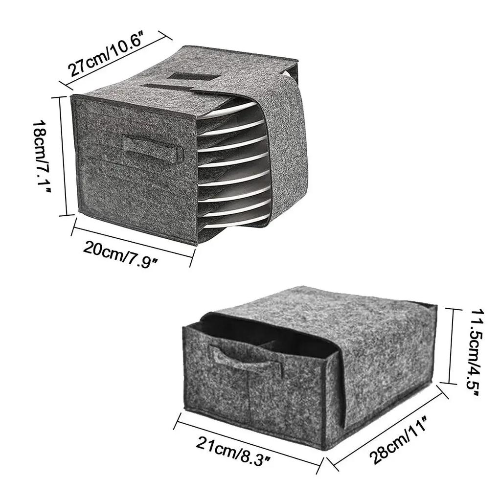 Фетровая тарелка, блюдо, чашка, сумка для хранения, держатель, утолщенный, контейнеры для кемпинговой посуды, кухонный шкаф для автодома, многослойная организация