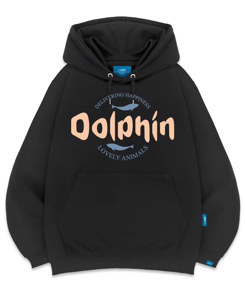 Толстовка с капюшоном H-образного выреза с подкладкой из флиса, надписью 'Dolphin Lettering', унисекс, большие размеры M~4XL (Тип B)
