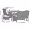 VidaXL Садовый комплект 5 шт. с серыми подушками, плетеная смола, комплект уличных диванов, садовая гостиная, комплект 3365346