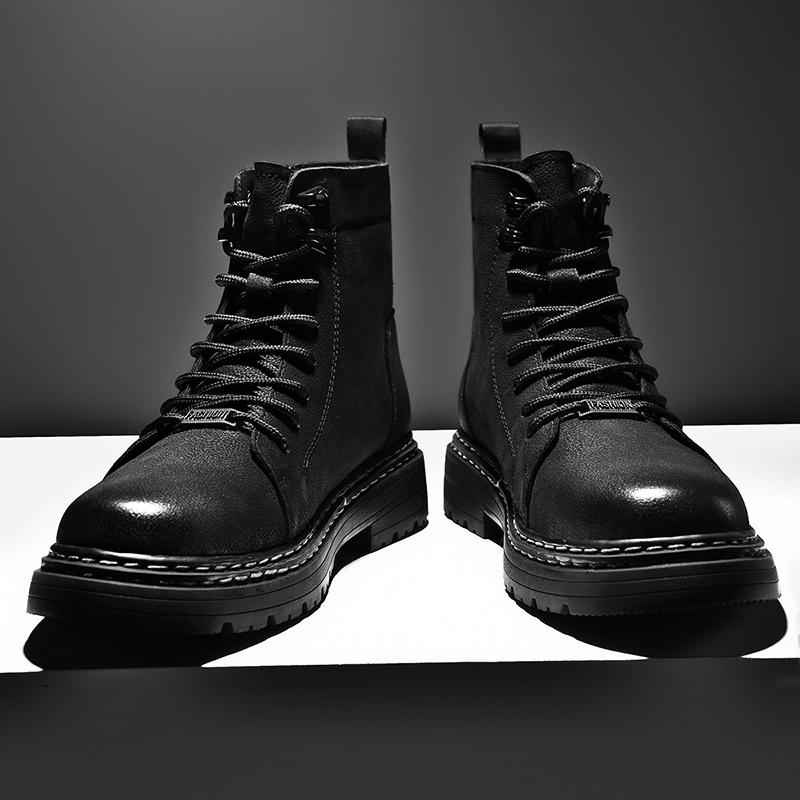 2024 Luxury Classy Handmade Precision Stitch Ankle Boots Casual Leather Flat Designer Boots Genuine Leather Shoes Combat Boots