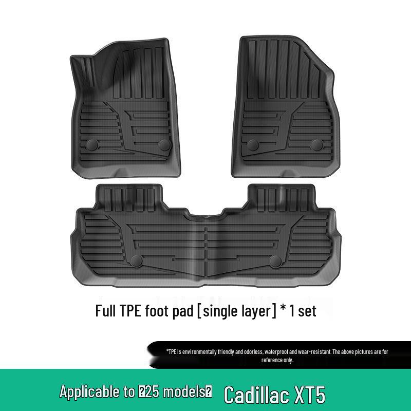 Экологичные напольные коврики и коврик в багажник из ТПЭ для Cadillac XT5 - Включает подушку спинки сиденья