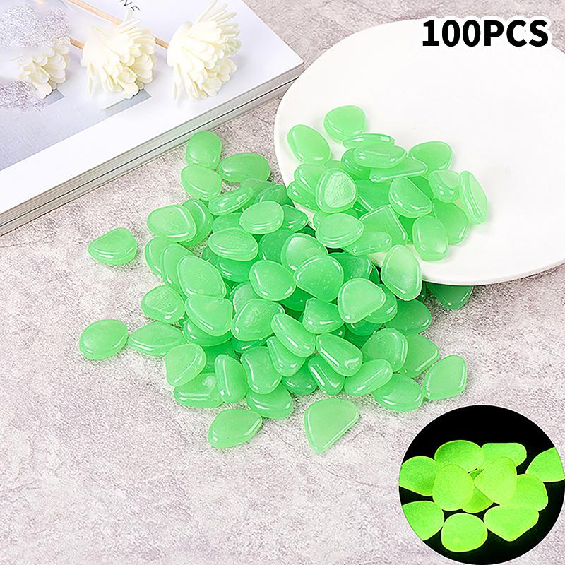 100 шт. Садовый декор Светящиеся камни Светятся в темноте Декоративная галька Наружный Декорация для аквариума Аксессуары для аквариума