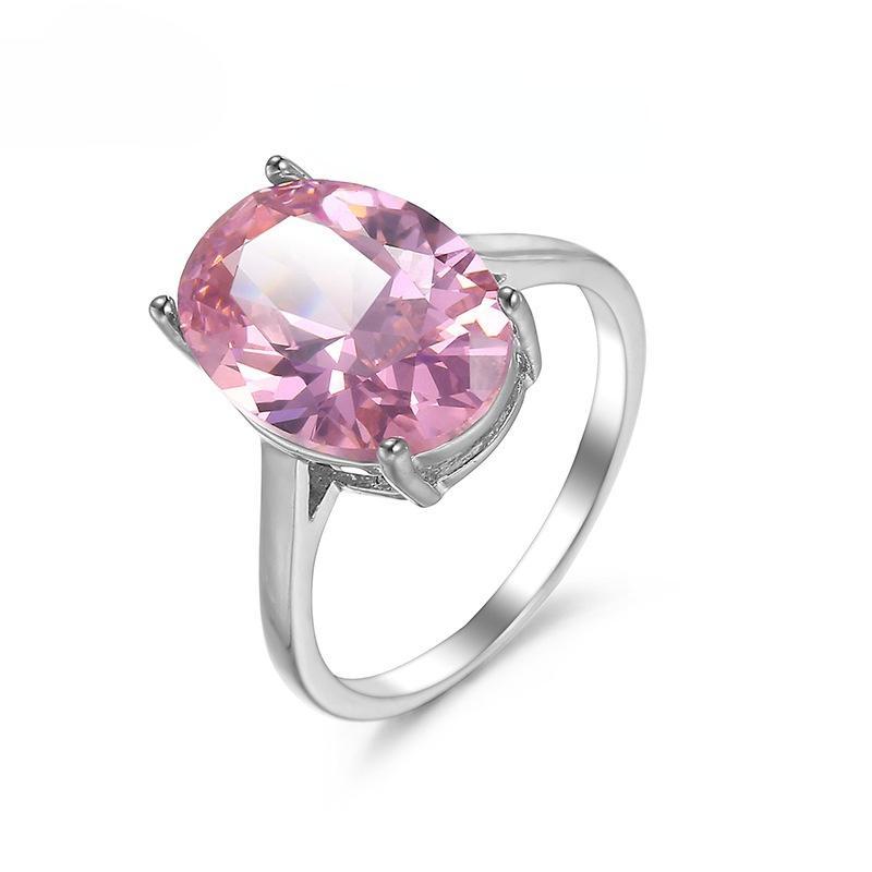 POMOiii Модные овальные обручальные кольца с кристаллами кубического циркона для женщин, роскошное обручальное кольцо красного цвета, модные украшения