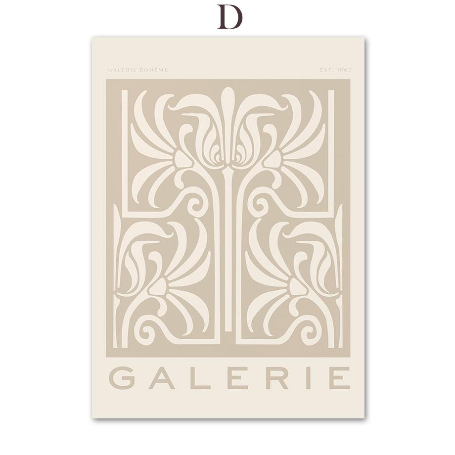 Бежевая абстрактная кривая линия магнолии, цветок, настенная живопись на холсте, постеры на скандинавскую тему и принты, настенные панно для декора гостиной