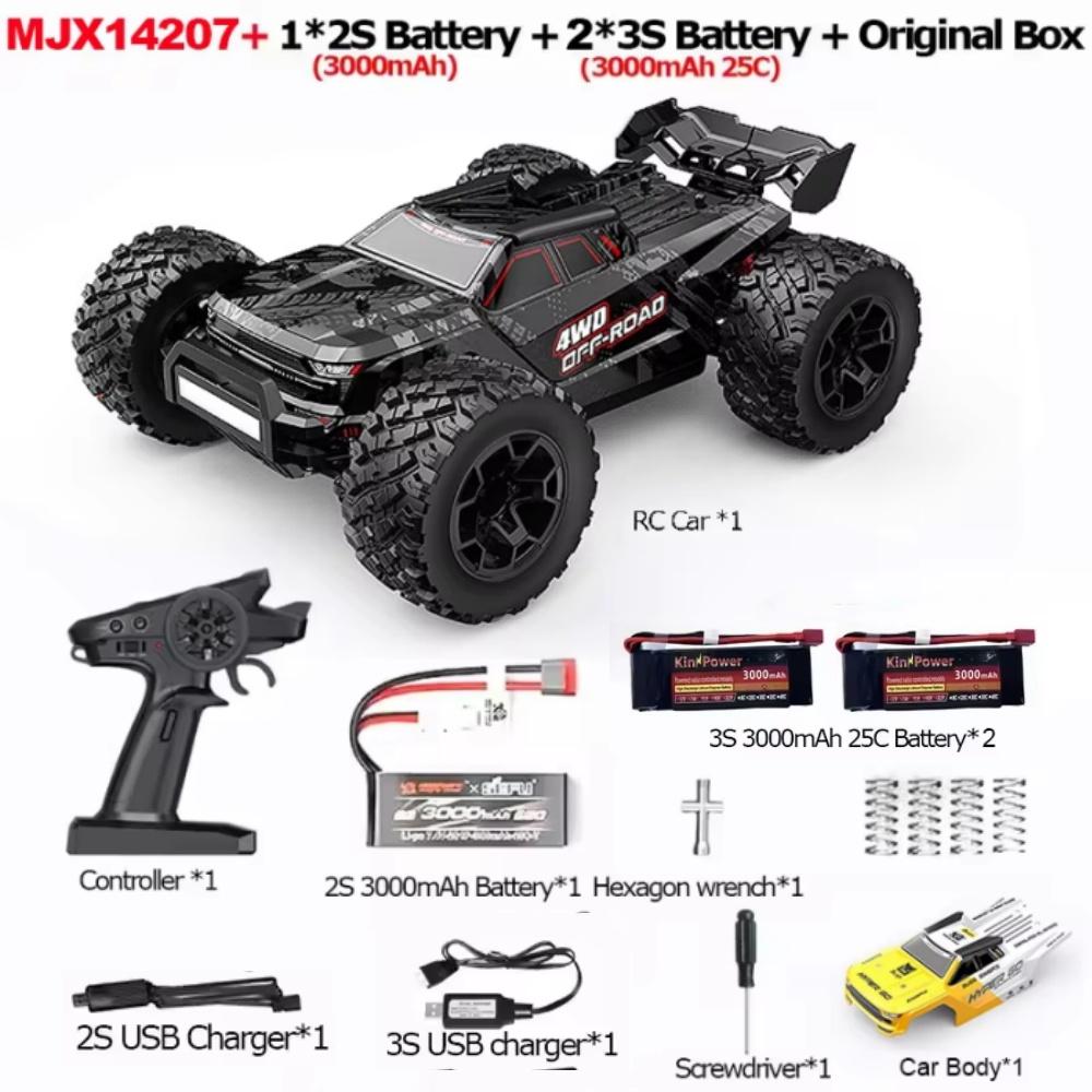 MJX Hyper Go 14207 1/14 Бесколлекторный Радиоуправляемый Автомобиль RTR Двойной Кузов 4WD Внедорожник Профессиональное Пропорциональное Управление RC Автомобиль