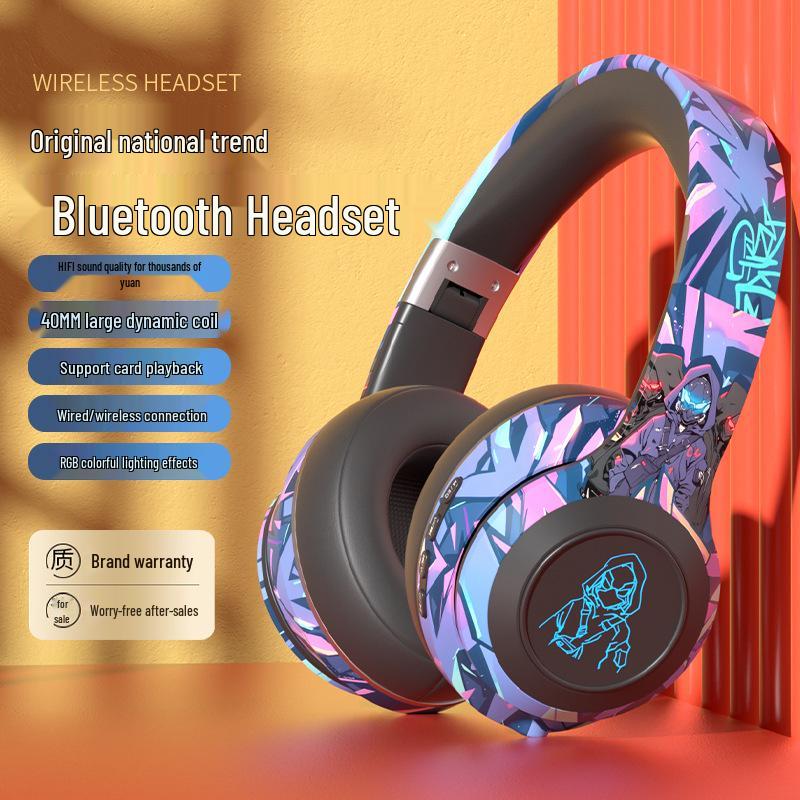 Беспроводные игровые наушники с оголовьем Guochao Graffiti Bluetooth - Новый дизайн, бестселлер.