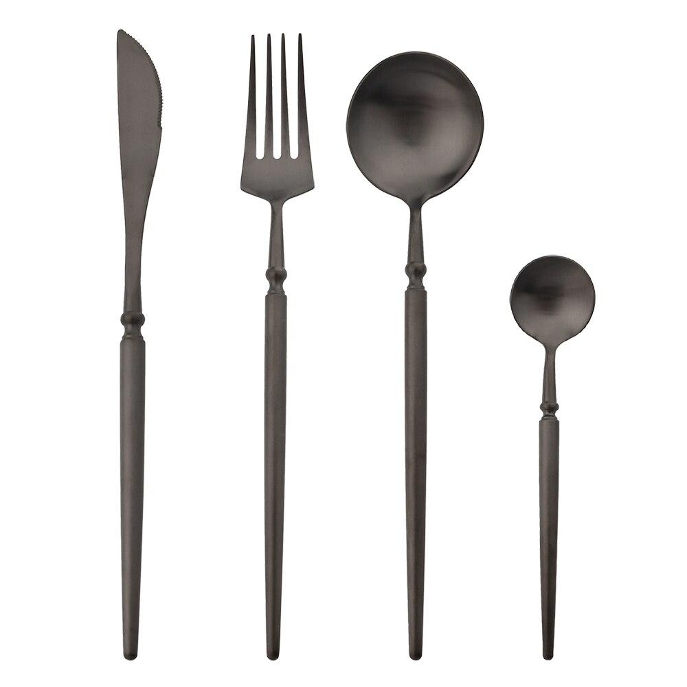 4 шт., набор столовых приборов из нержавеющей стали 304, роскошный набор столовых приборов, золотая вилка, ложки, острый нож, сверхмощный набор столовых приборов для западного ужина