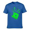 Unisexs Cotton Tshirt With Green Handprint Graphic Casual Short Sleeve Crewneck Tee For Daily Wear Streetwear